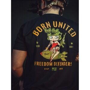 NWOT Born‎ United Private Label Betty Boop Tee - Military USA American Patriotic